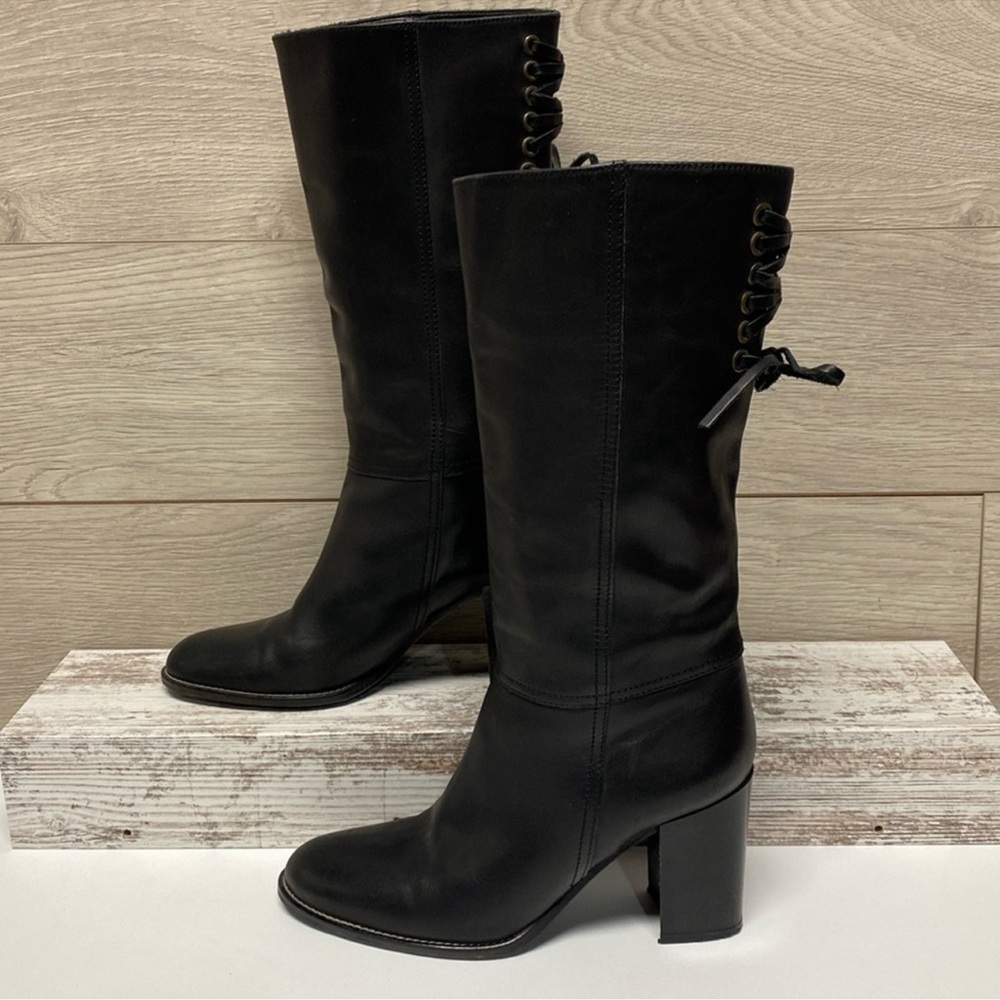 COACH ‘Coty’ Tall Black Leather Boots